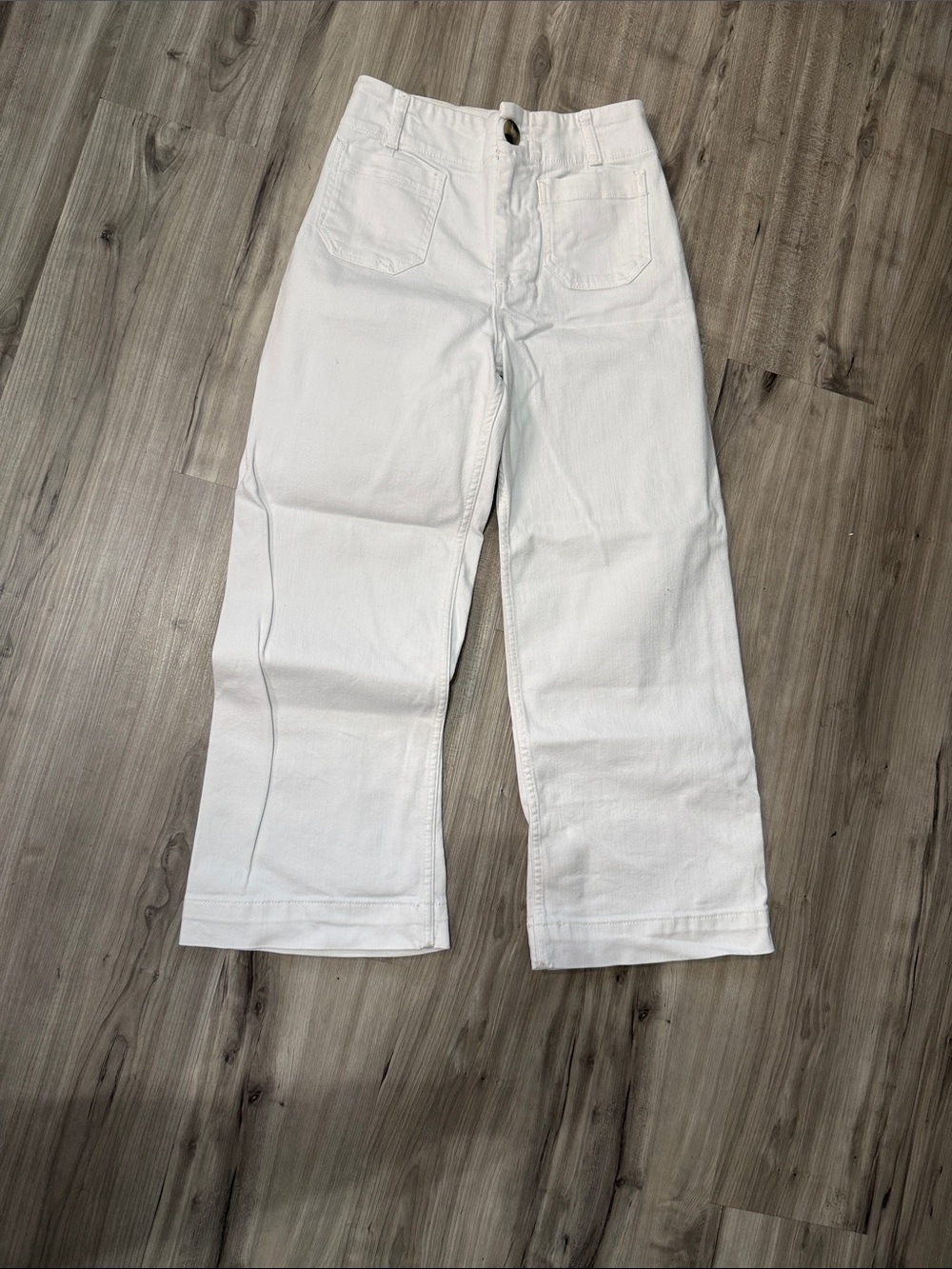 Pilcro White Wide-Leg High-Rise Jeans